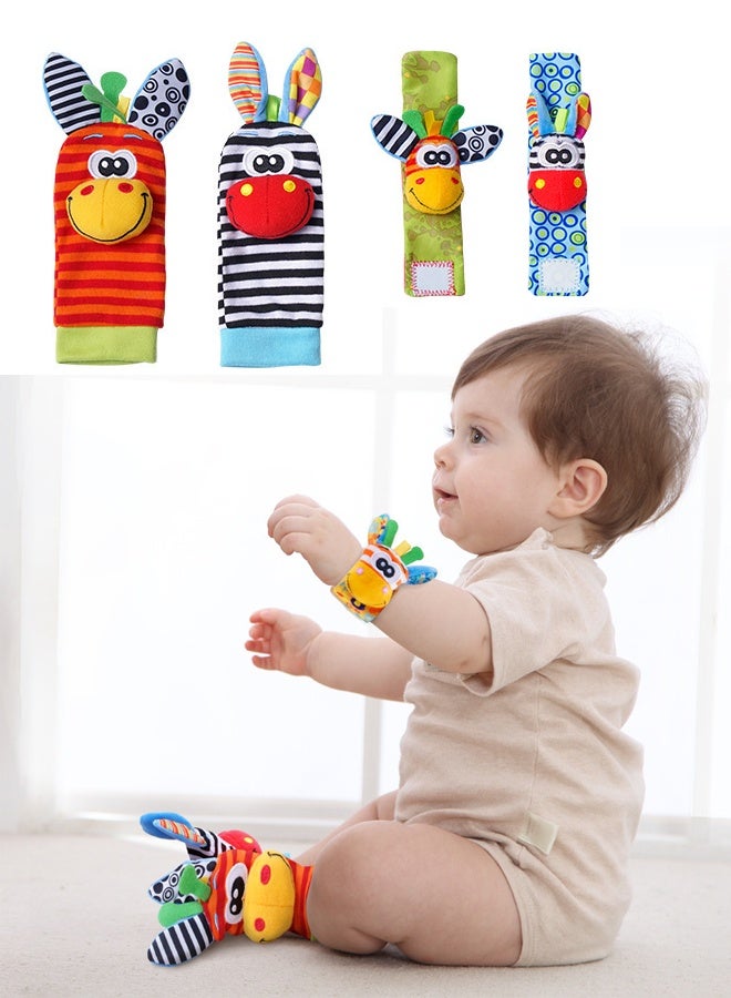 Baby Socks Wristband Set Plush Hand Rattle Baby Toys - Image 1